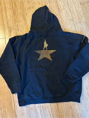 Hamilton Black Kids Hoodie with Gold Star Silhouette from Broadway Youth Large